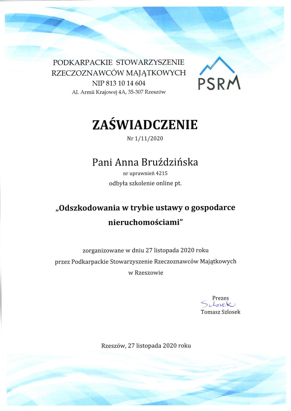 Dodatkowe szkolenie