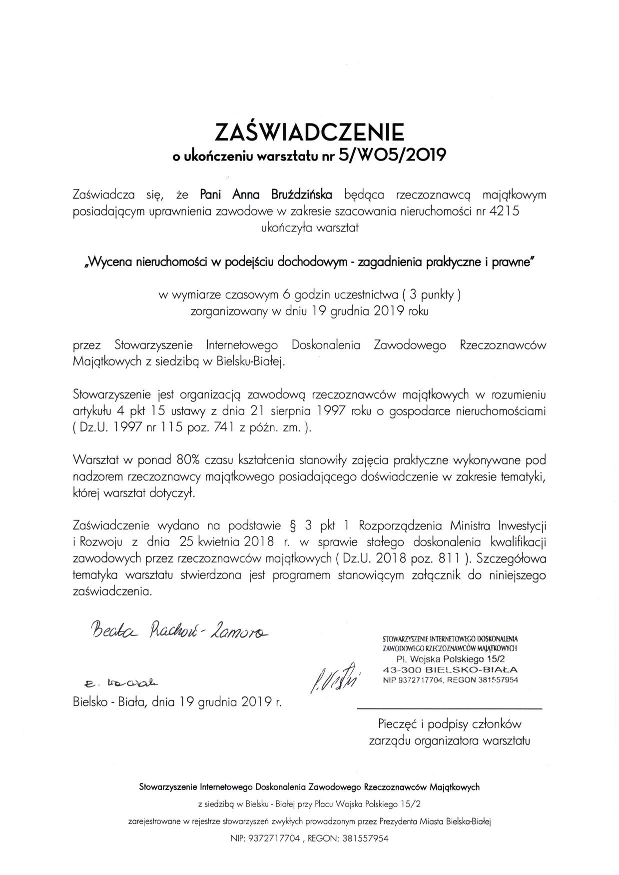 Dodatkowe szkolenie