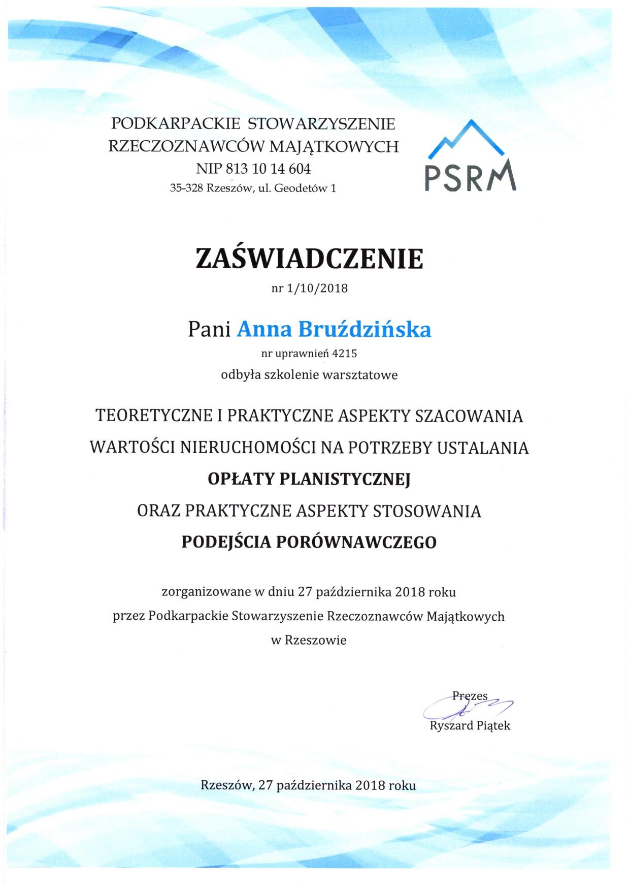 Dodatkowe szkolenie