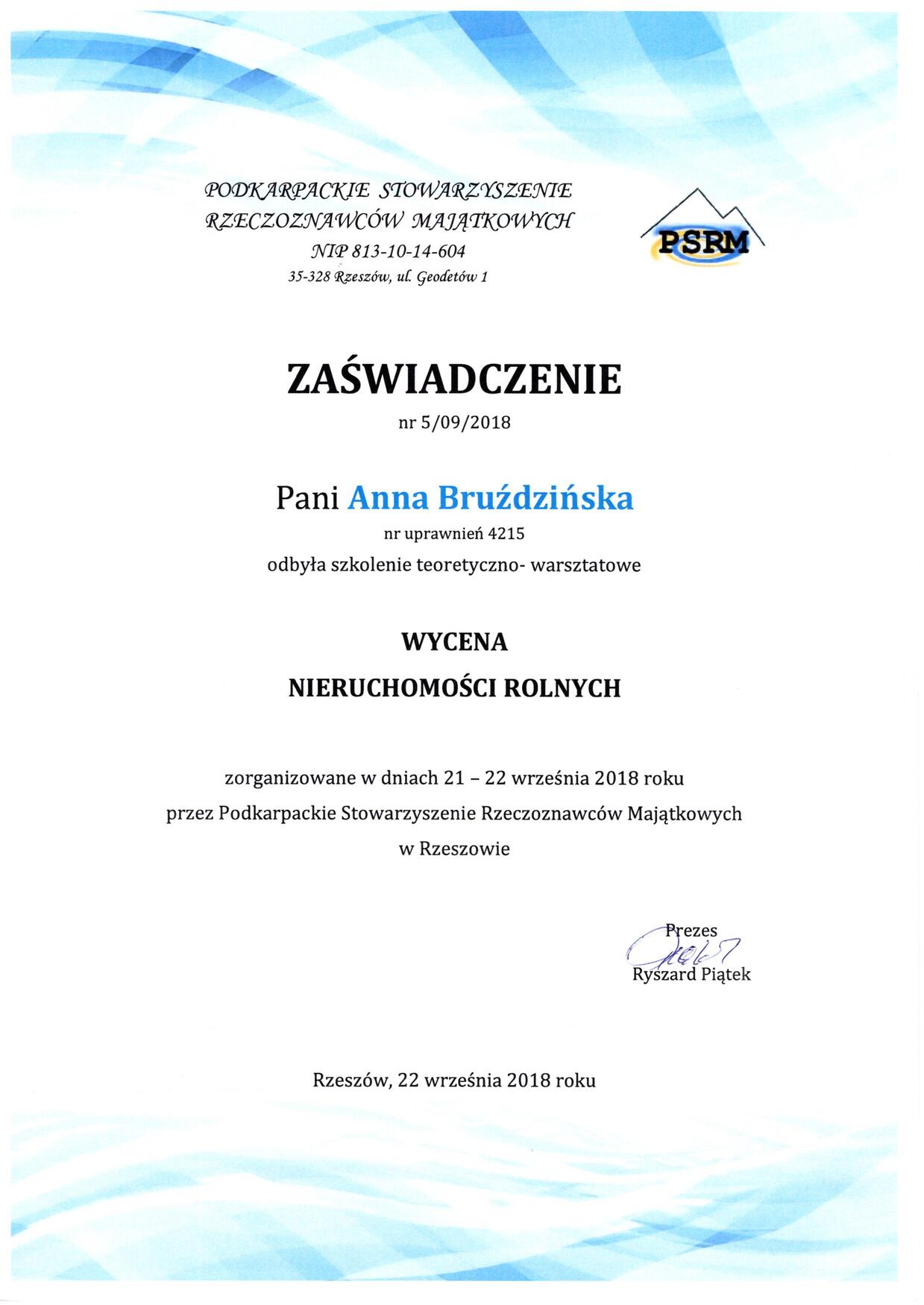 Dodatkowe szkolenie
