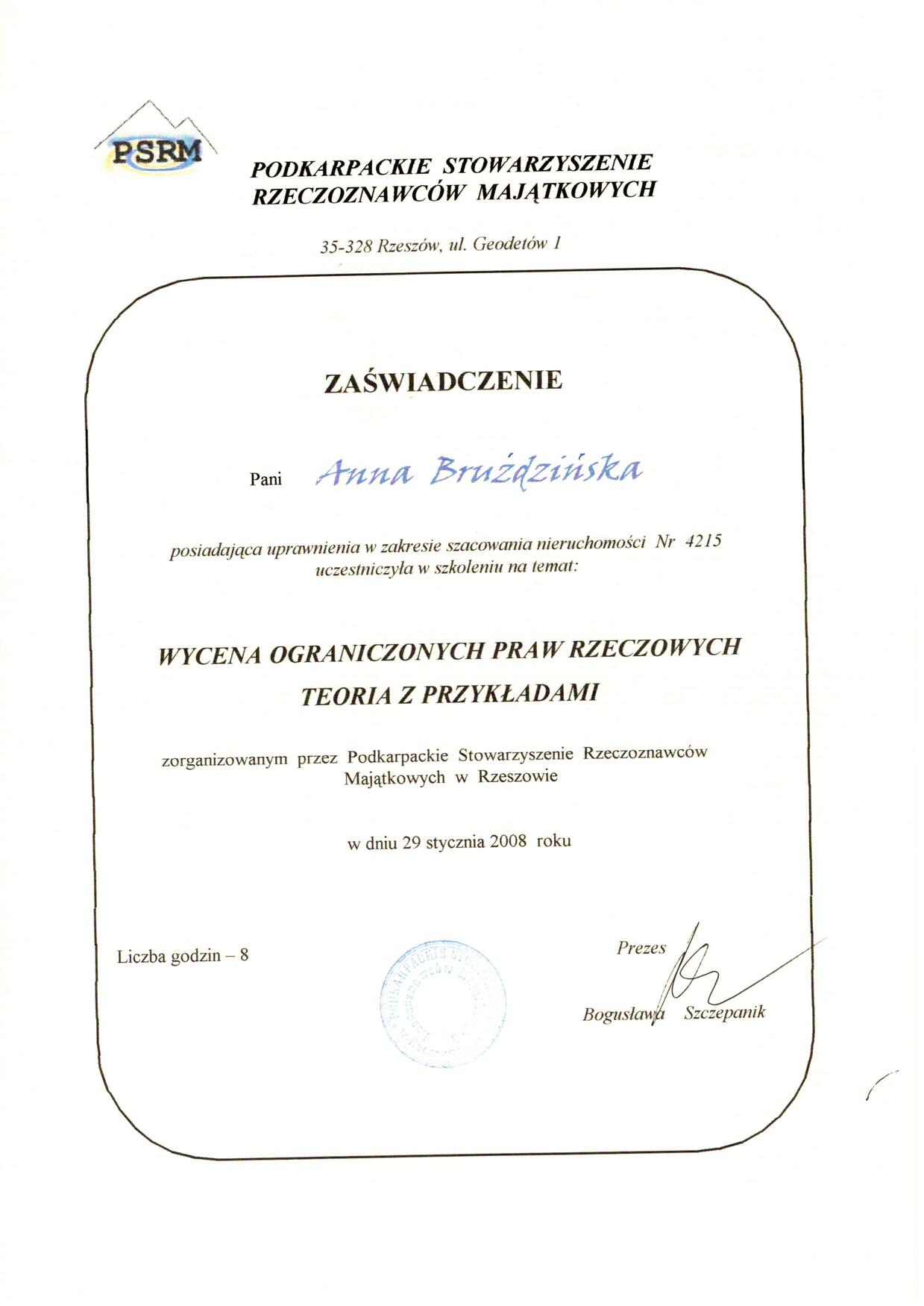 Dodatkowe szkolenie